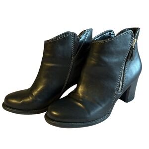 Natural Soul By Naturalizer Women's Black High‎ Heeled Boots Size 7.5 M Zip Side